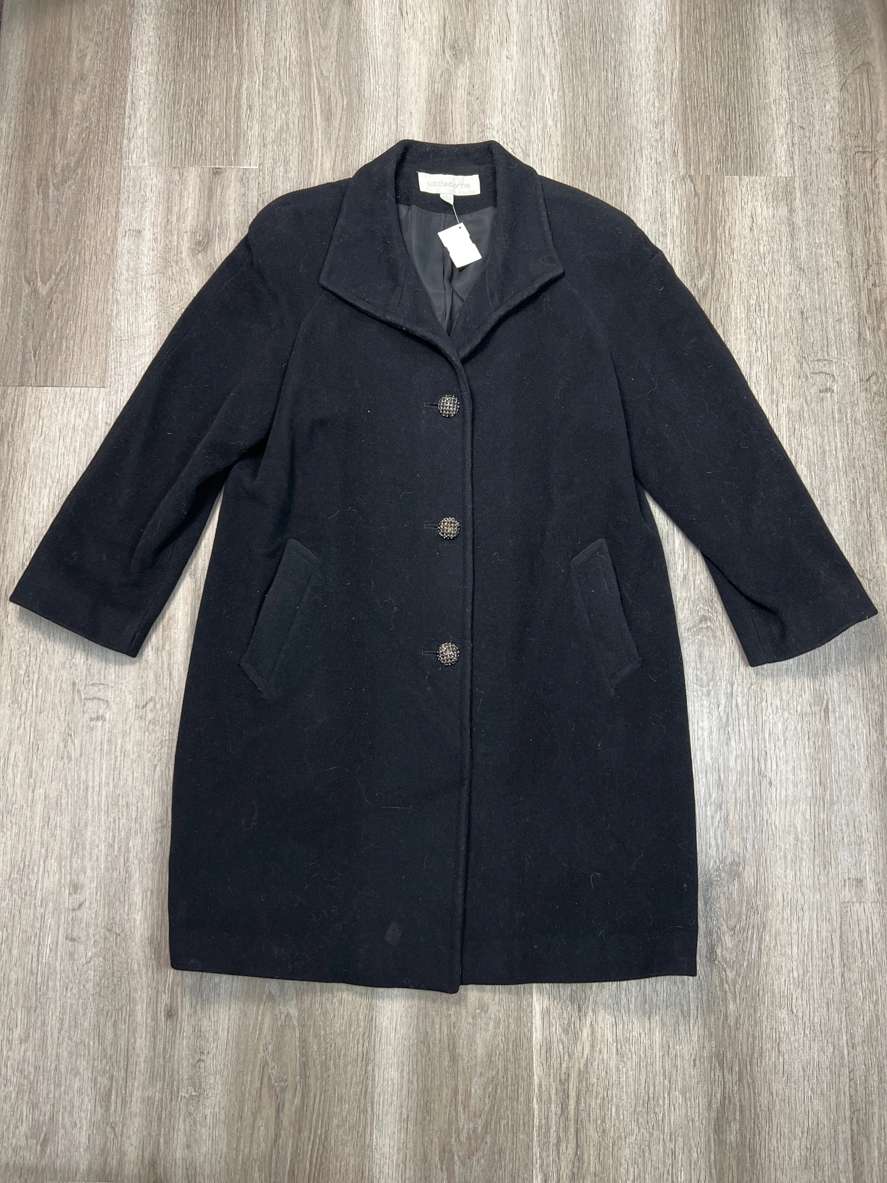 Coat Peacoat By Liz Claiborne In Black, Size: M