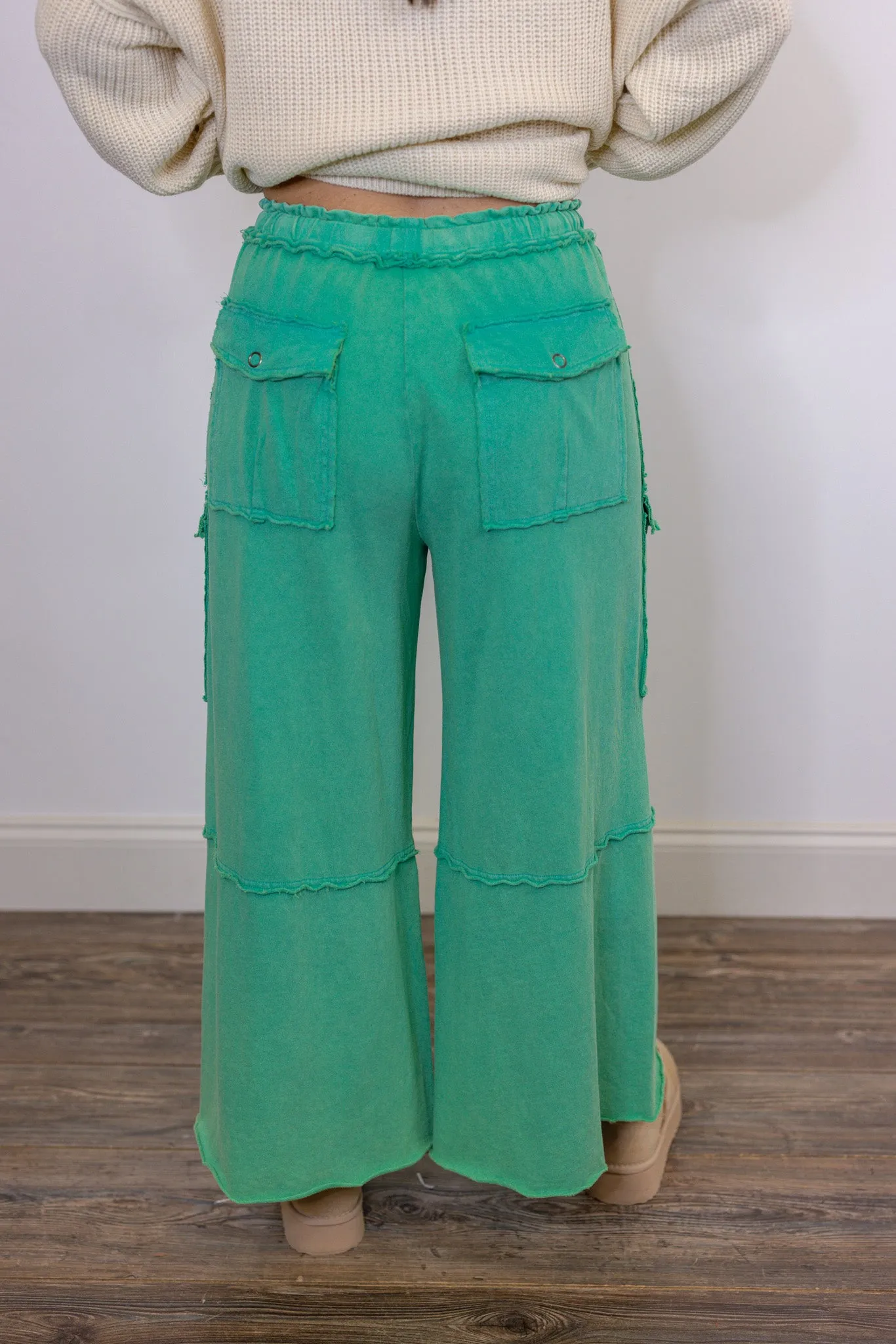 Comfy Trends Washed Green Pants