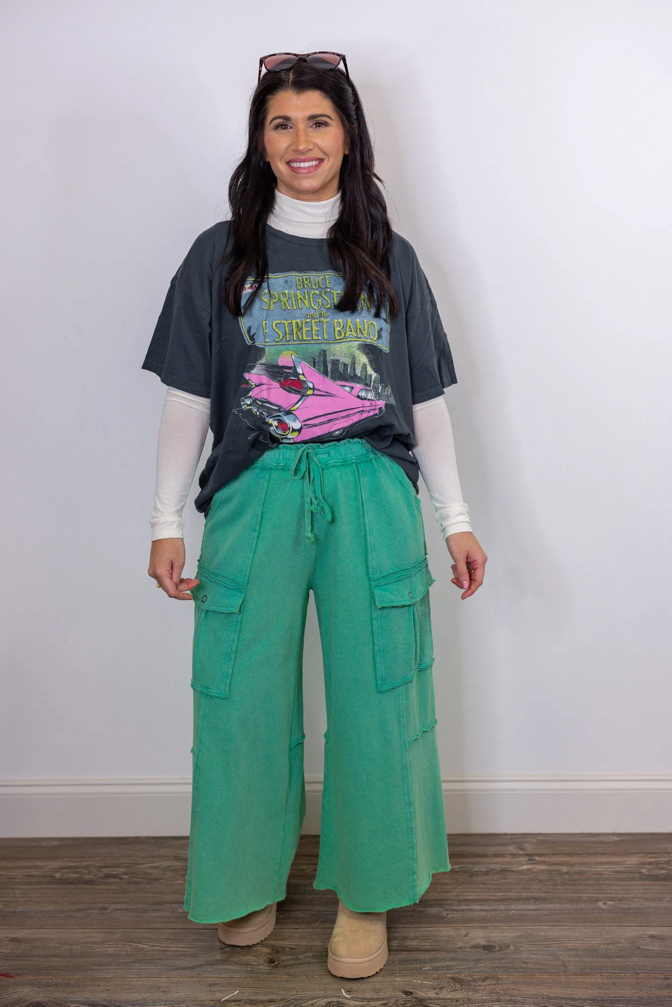 Comfy Trends Washed Green Pants