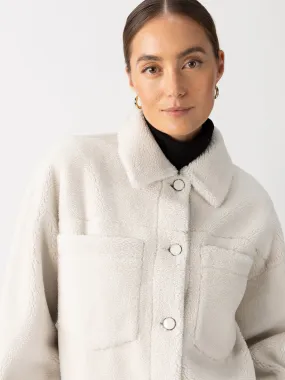 Cozy Sherpa Shacket Chalk