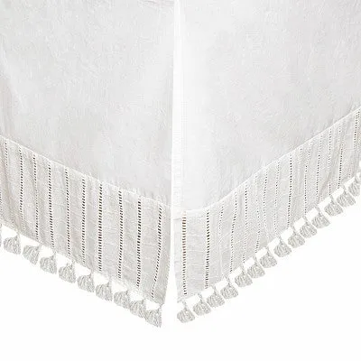 Crane Baby Cotton Tassel Boho Crib Skirt - Off-White