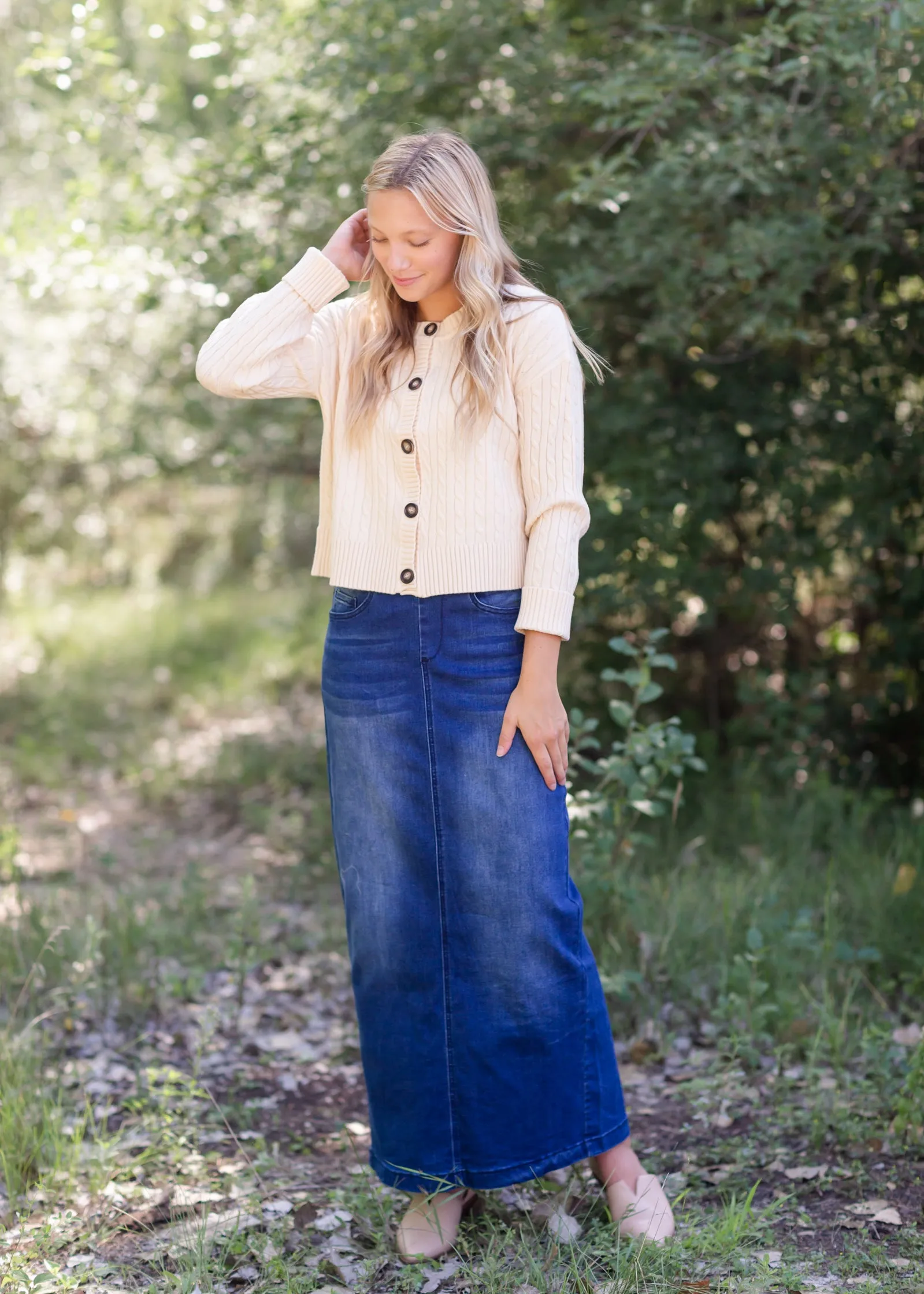 Cream Button Up Crop Cardigan - FINAL SALE