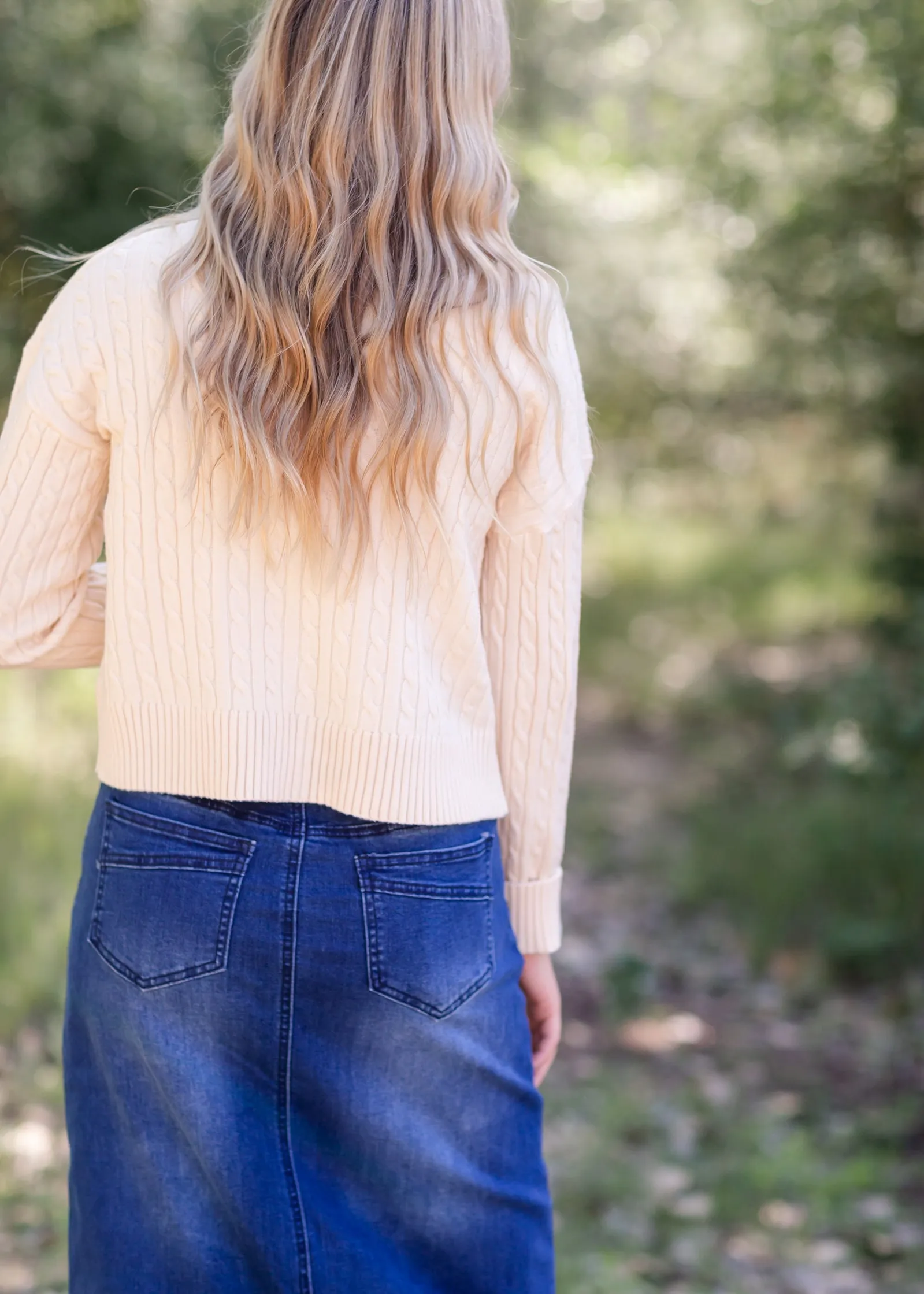 Cream Button Up Crop Cardigan - FINAL SALE