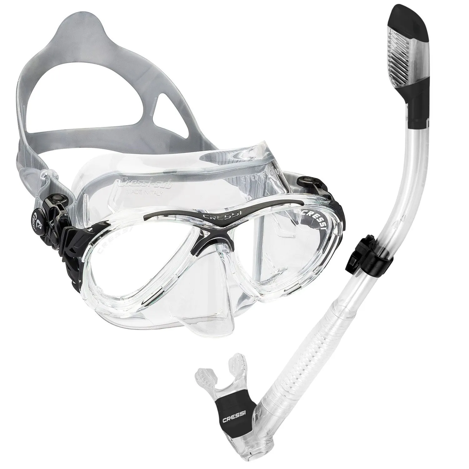 Cressi Eyes Evolution Crystal Mask Dry Snorkel Package