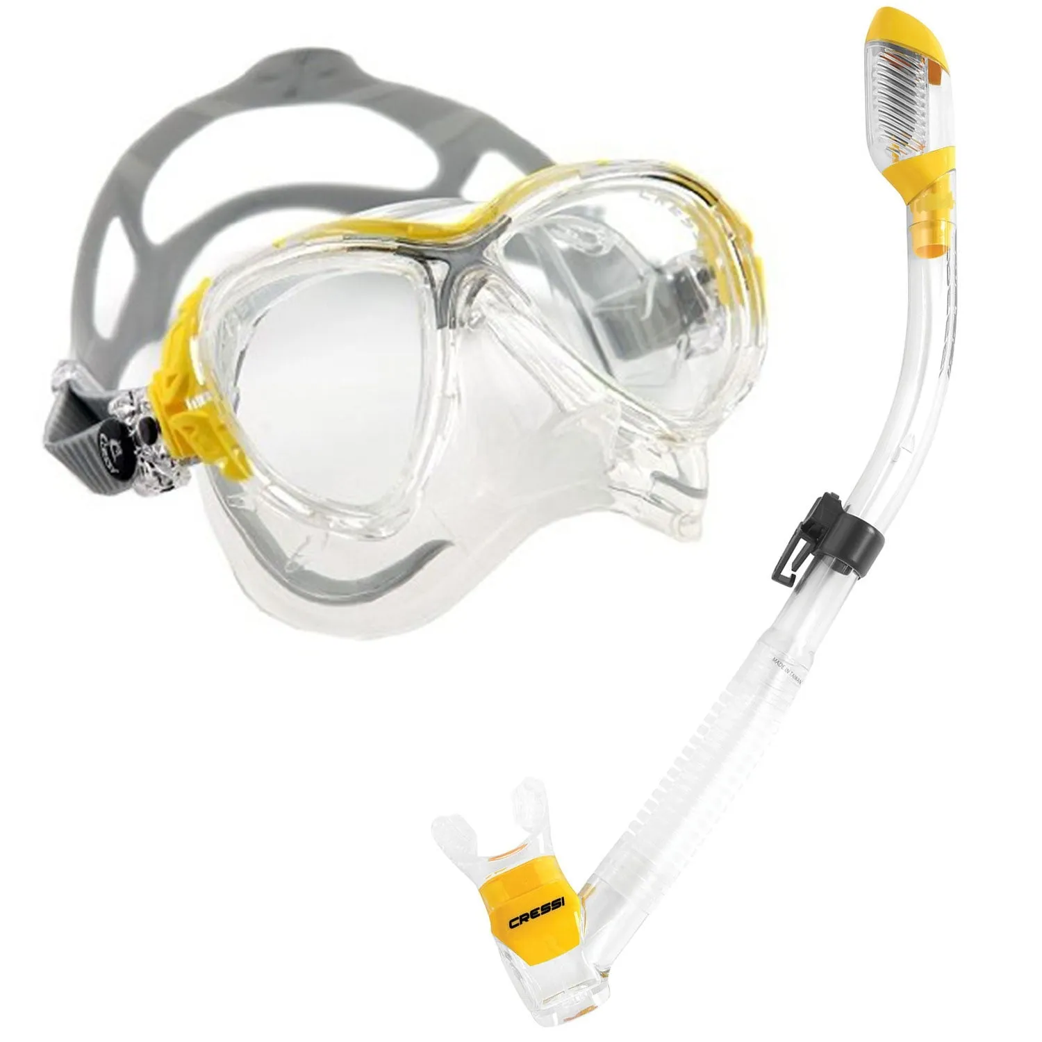 Cressi Eyes Evolution Crystal Mask Dry Snorkel Package