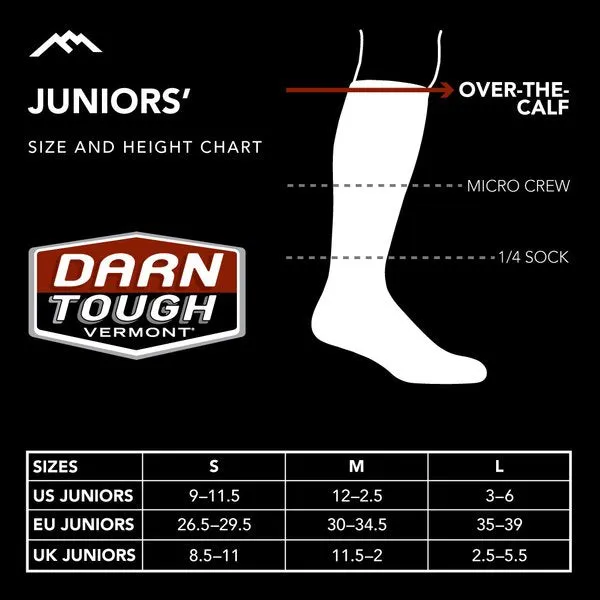 Darn Tough 3808 Kids Penguin Peak Over-the-Calf Midweight Ski & Snowboard Sock