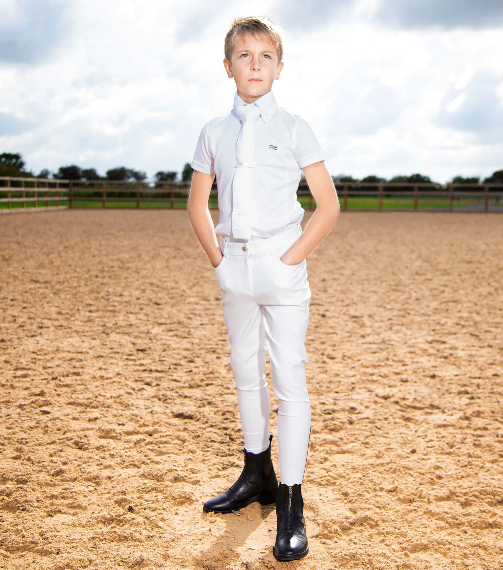 Derby Boys Competition Riding Breeches White