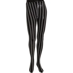 Dolce & Gabbana Black and White Striped Luxury Tights