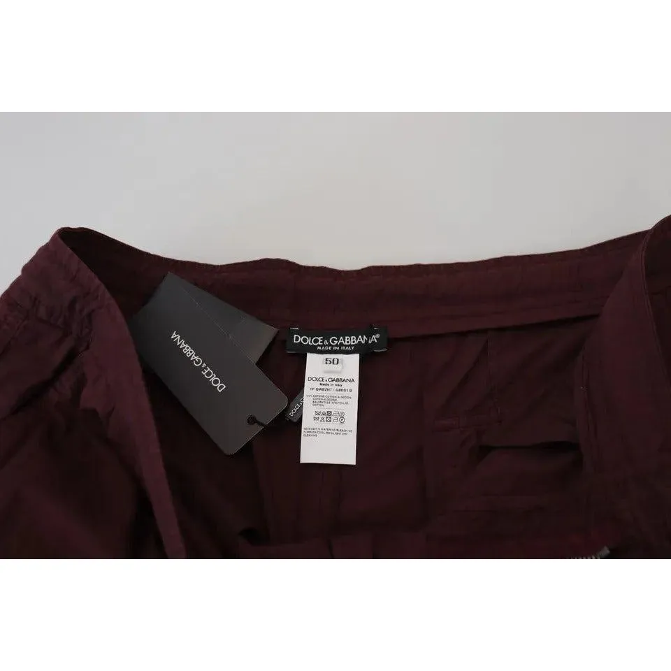 Dolce & Gabbana Bordeaux Cargo Jogger Trouser Cotton Pants