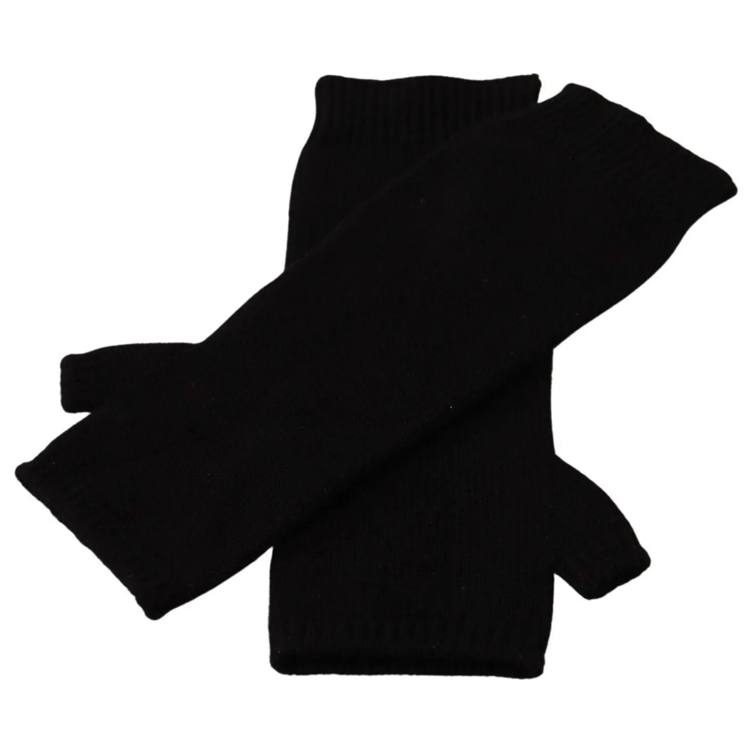 Dolce & Gabbana Elegant Black Cashmere Fingerless Gloves