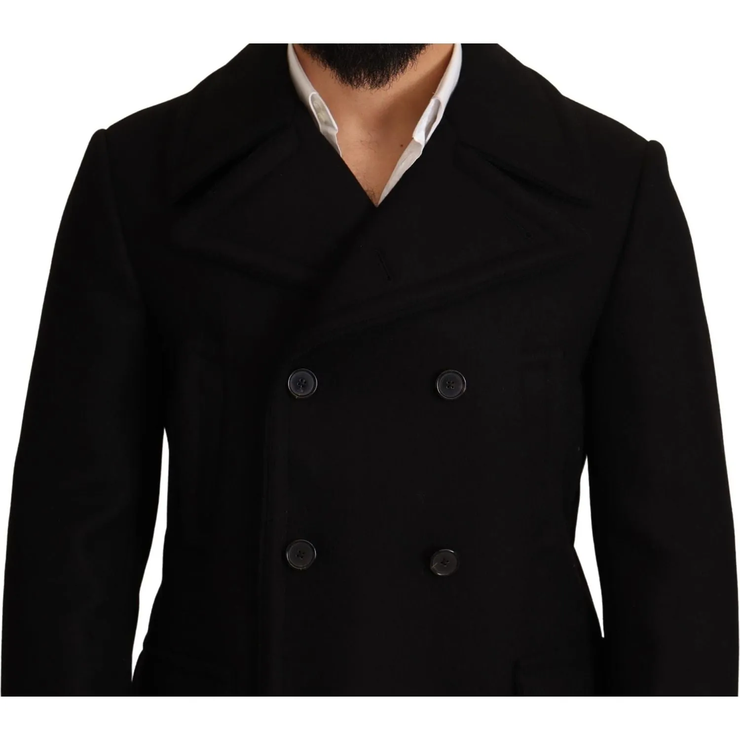 Dolce & Gabbana Elegant Black Double Breasted Trench Coat