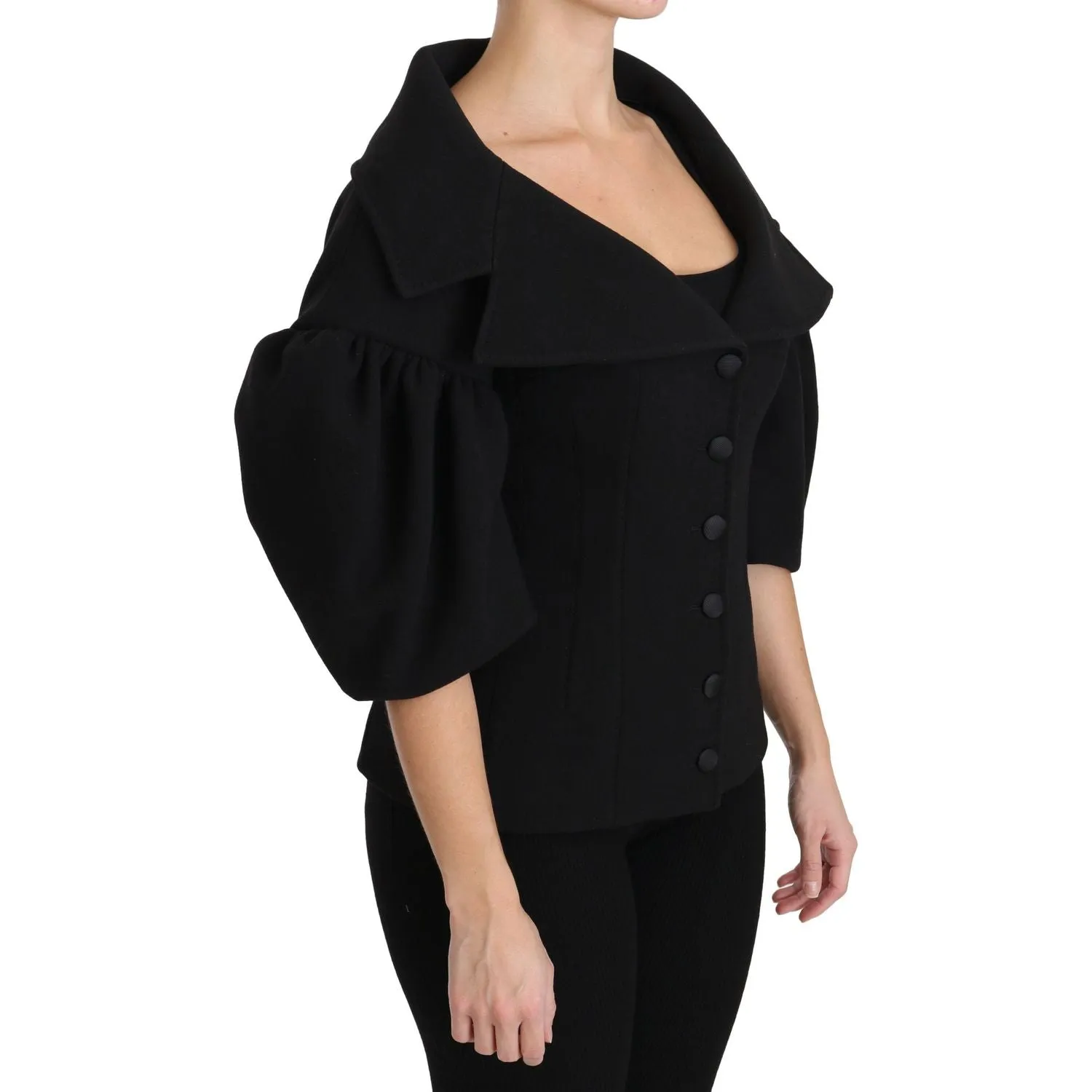 Dolce & Gabbana Elegant Black Virgin Wool Coat