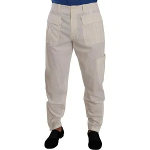 Dolce & Gabbana Elegant Off White Cargo Pants - Regular Fit