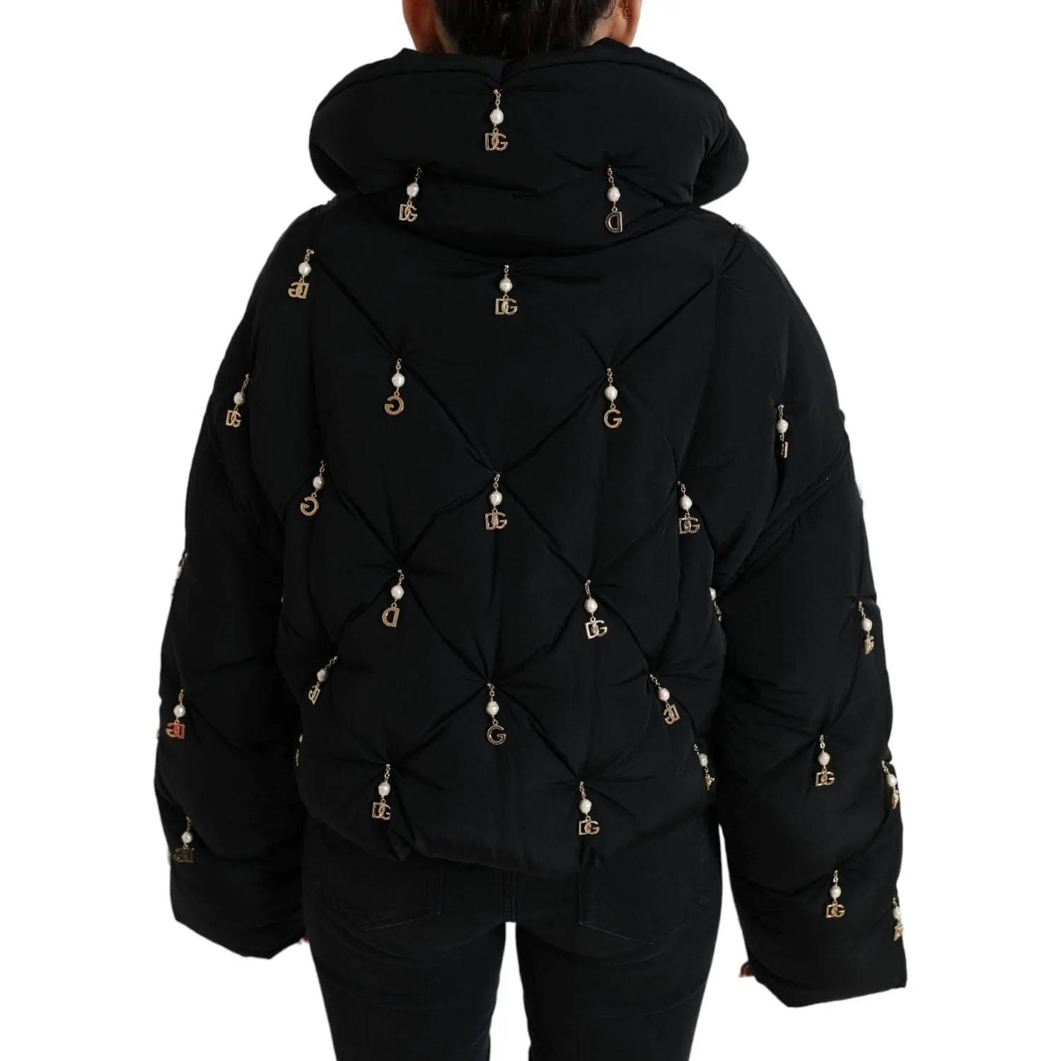 Dolce & Gabbana Elegant Quilted Jacket with Pearl Embellishment