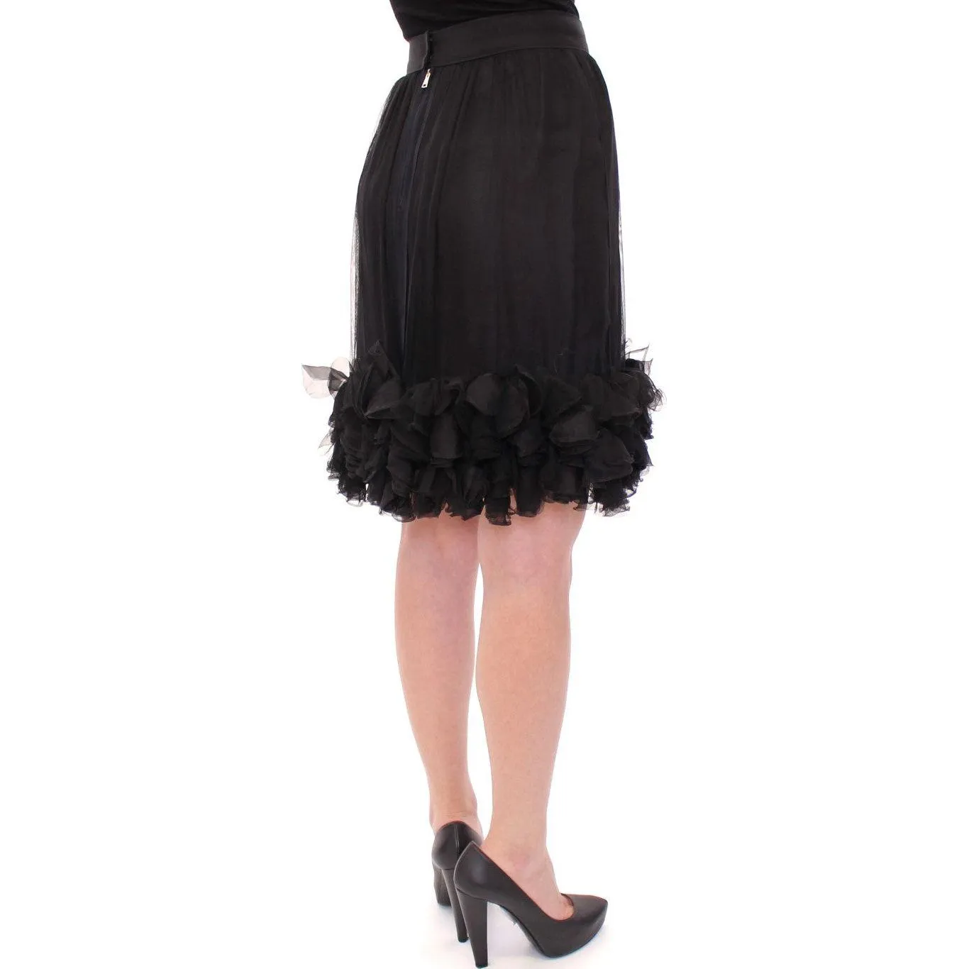 Dolce & Gabbana Elegant Silk Black Skirt for Evenings