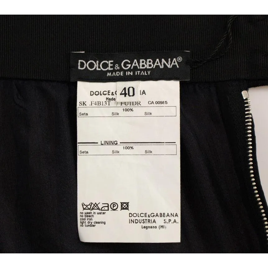 Dolce & Gabbana Elegant Silk Black Skirt for Evenings