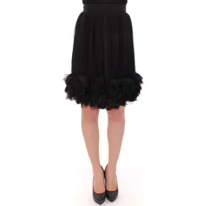 Dolce & Gabbana Elegant Silk Black Skirt for Evenings