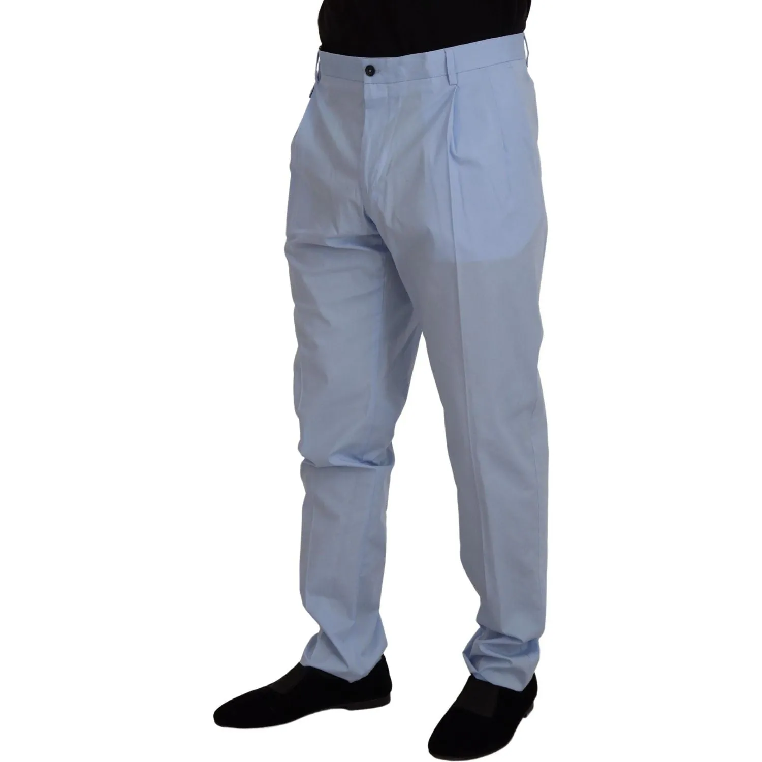 Dolce & Gabbana Elegant Slim Fit Chinos In Light Blue