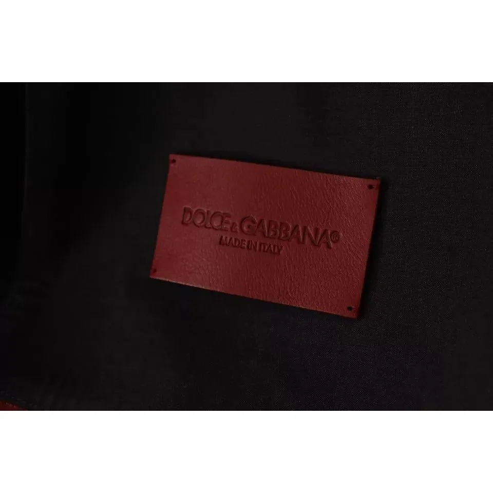 Dolce & Gabbana Red Double Breasted Leather Coat Jacket