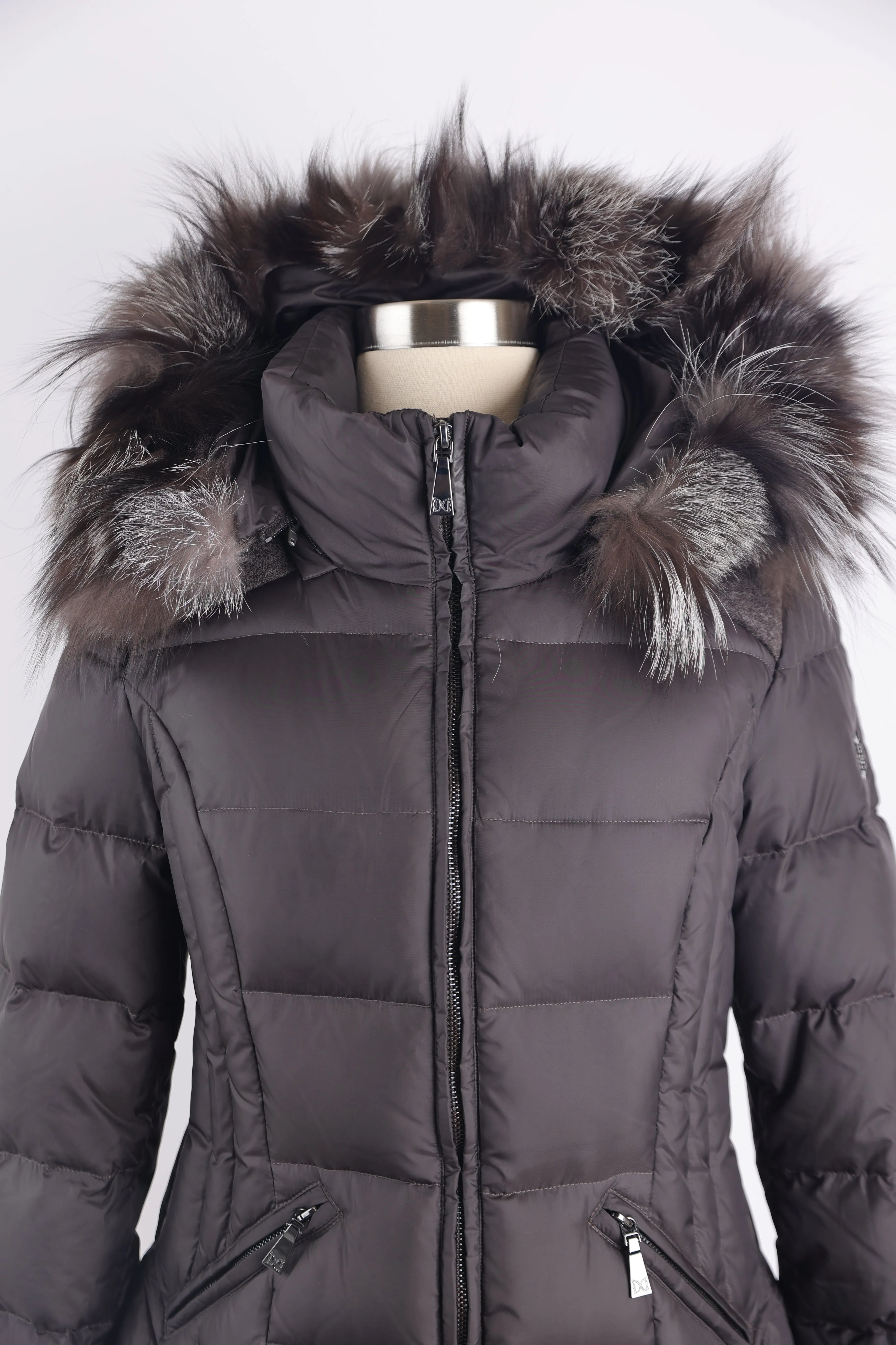 Down Puffer Jacket W/ Fur hood & Wool Trim