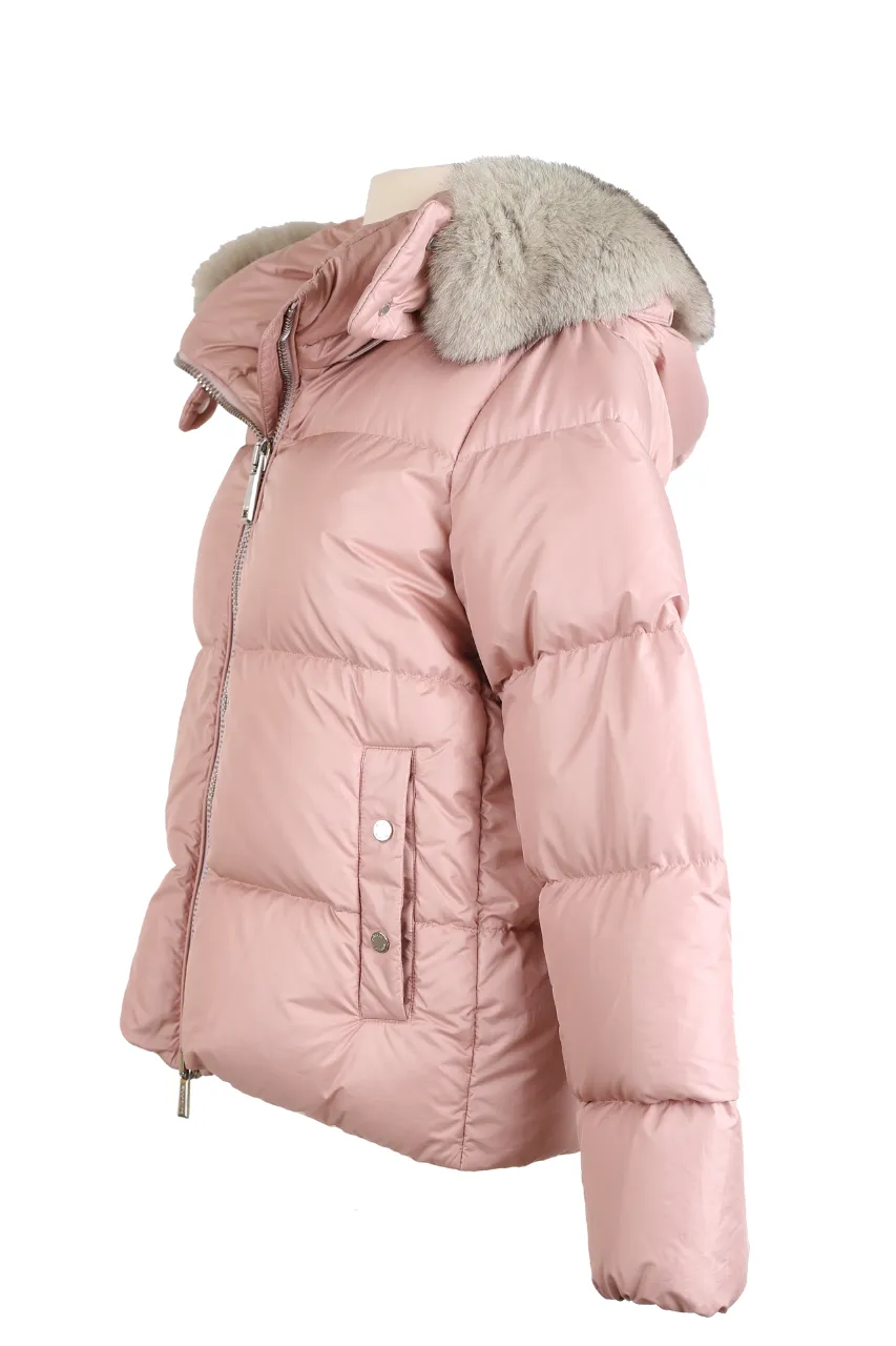 Down Puffer Jacket w/ Fur Trim Hood