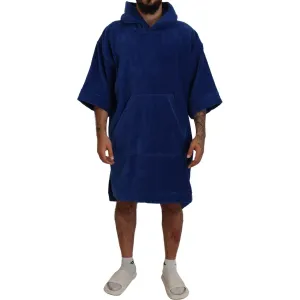 Dsquared² Blue Poncho Men Hooded Beachwear Changing Robe