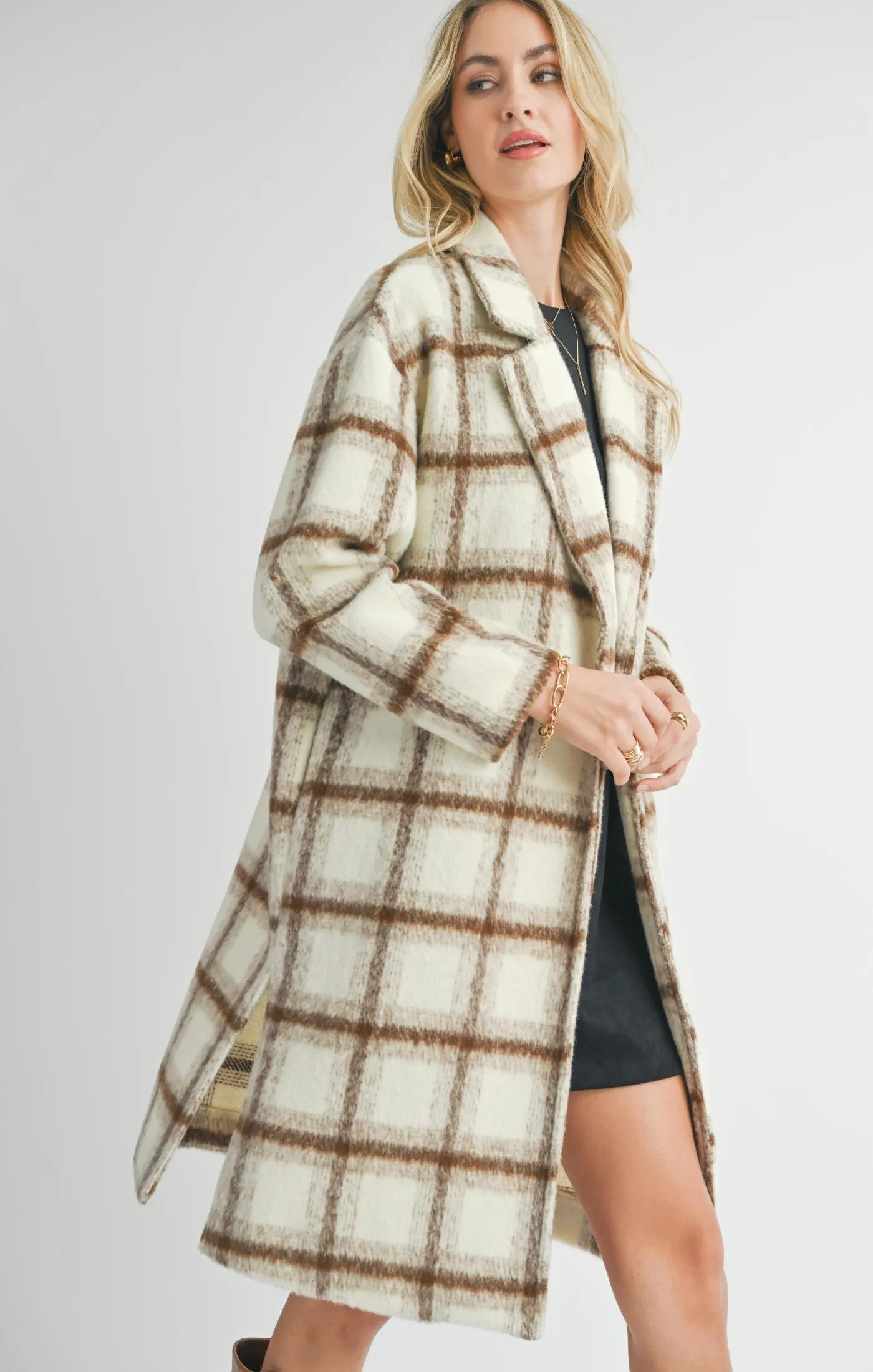 Emily Long Open Front Coat - Ivory