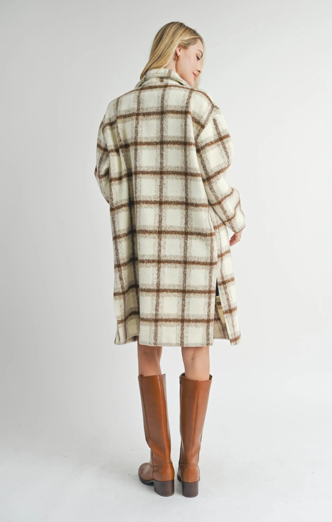 Emily Long Open Front Coat - Ivory