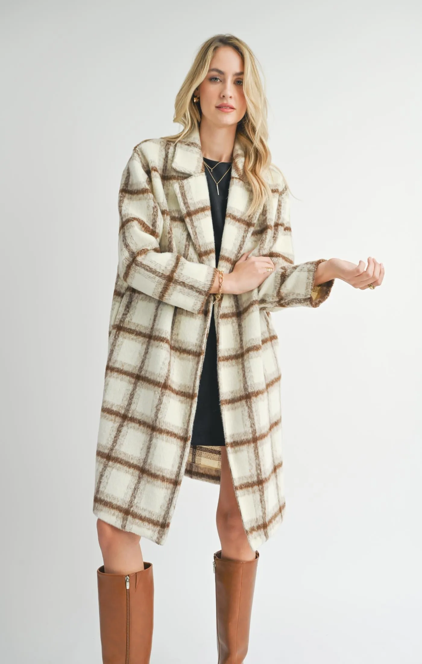 Emily Long Open Front Coat - Ivory