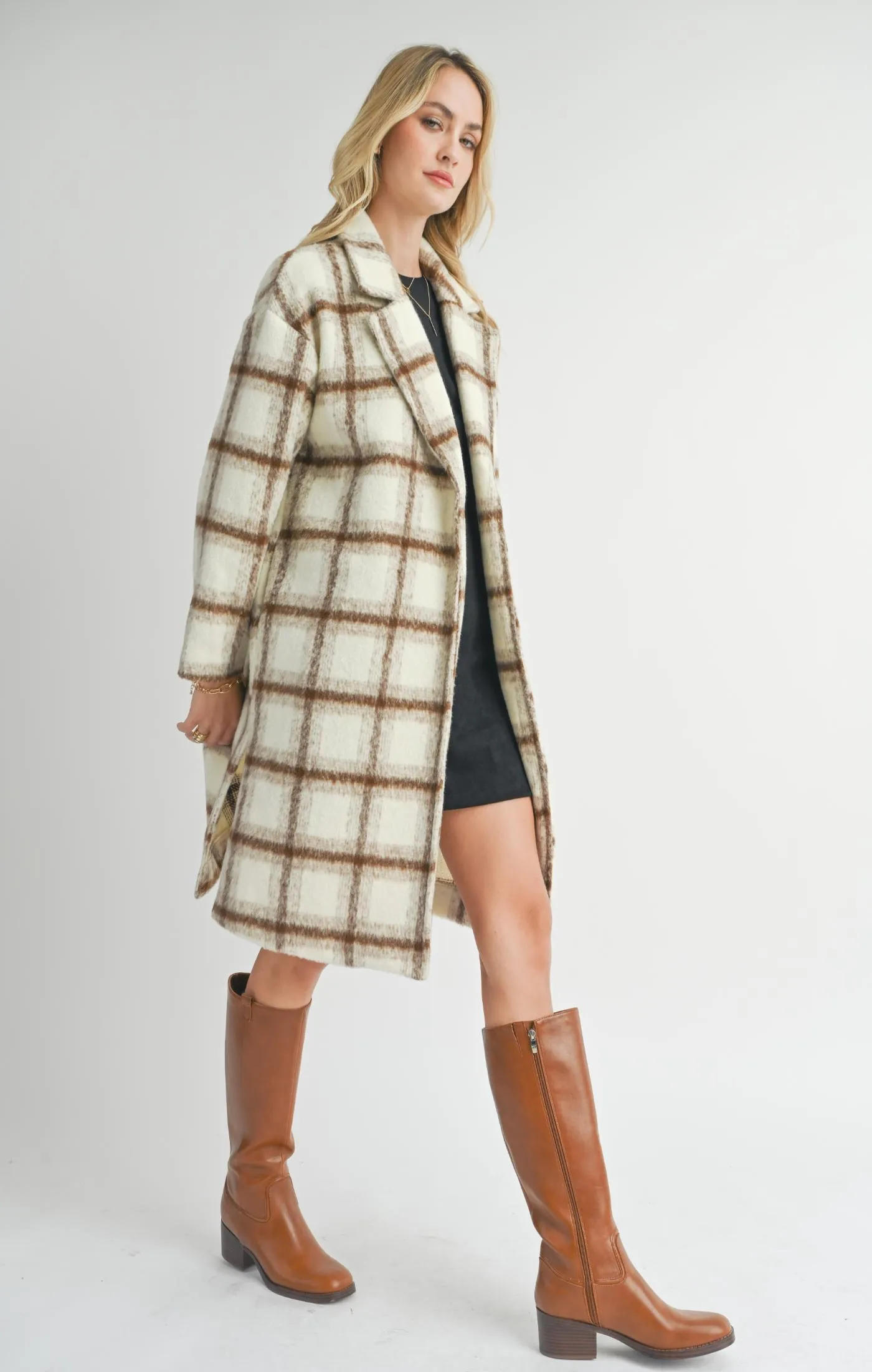 Emily Long Open Front Coat - Ivory