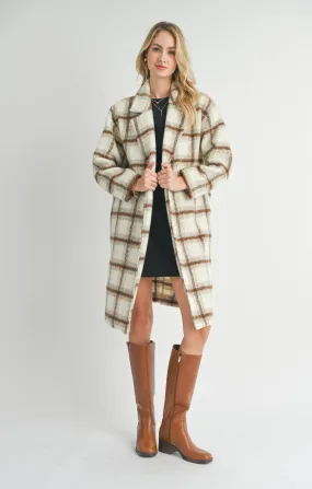 Emily Long Open Front Coat - Ivory