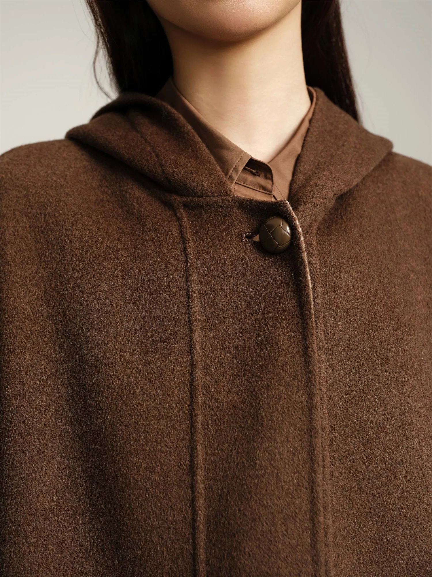 EP YAYING Yak Wool Two-Tone Double-Sided Wool Coat