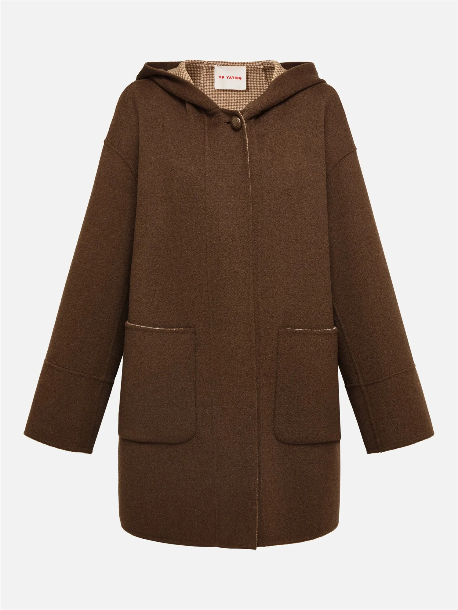 EP YAYING Yak Wool Two-Tone Double-Sided Wool Coat