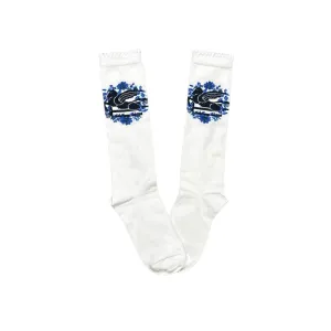 Etro White with Blue Knee Socks