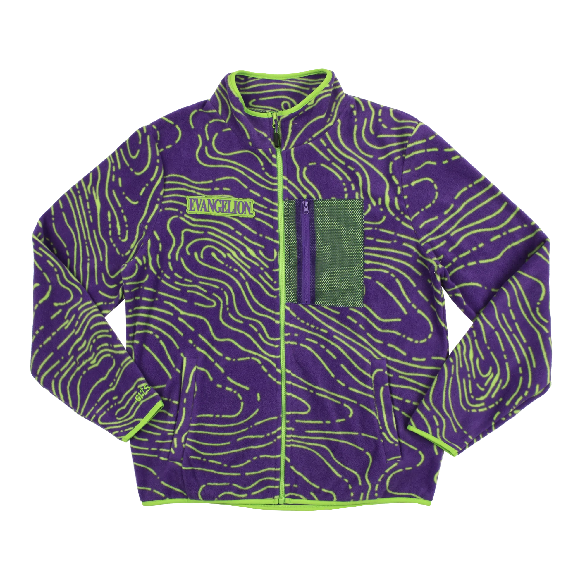 Eva Unit-01 Topography Pattern Purple Polar Fleece