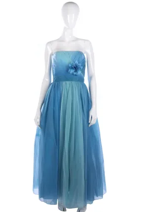 Fabulous 1950's handmade blue gown size 10/12