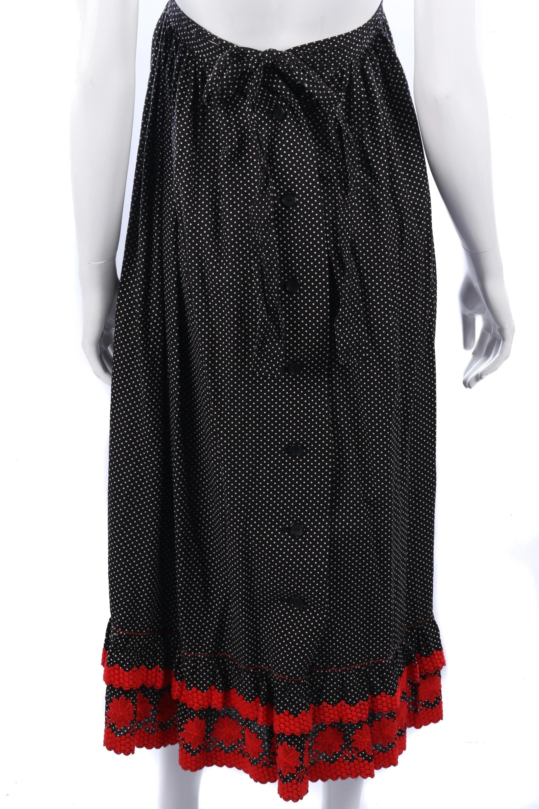 Fabulous vintage black and red pinafore dress. UK 8/10