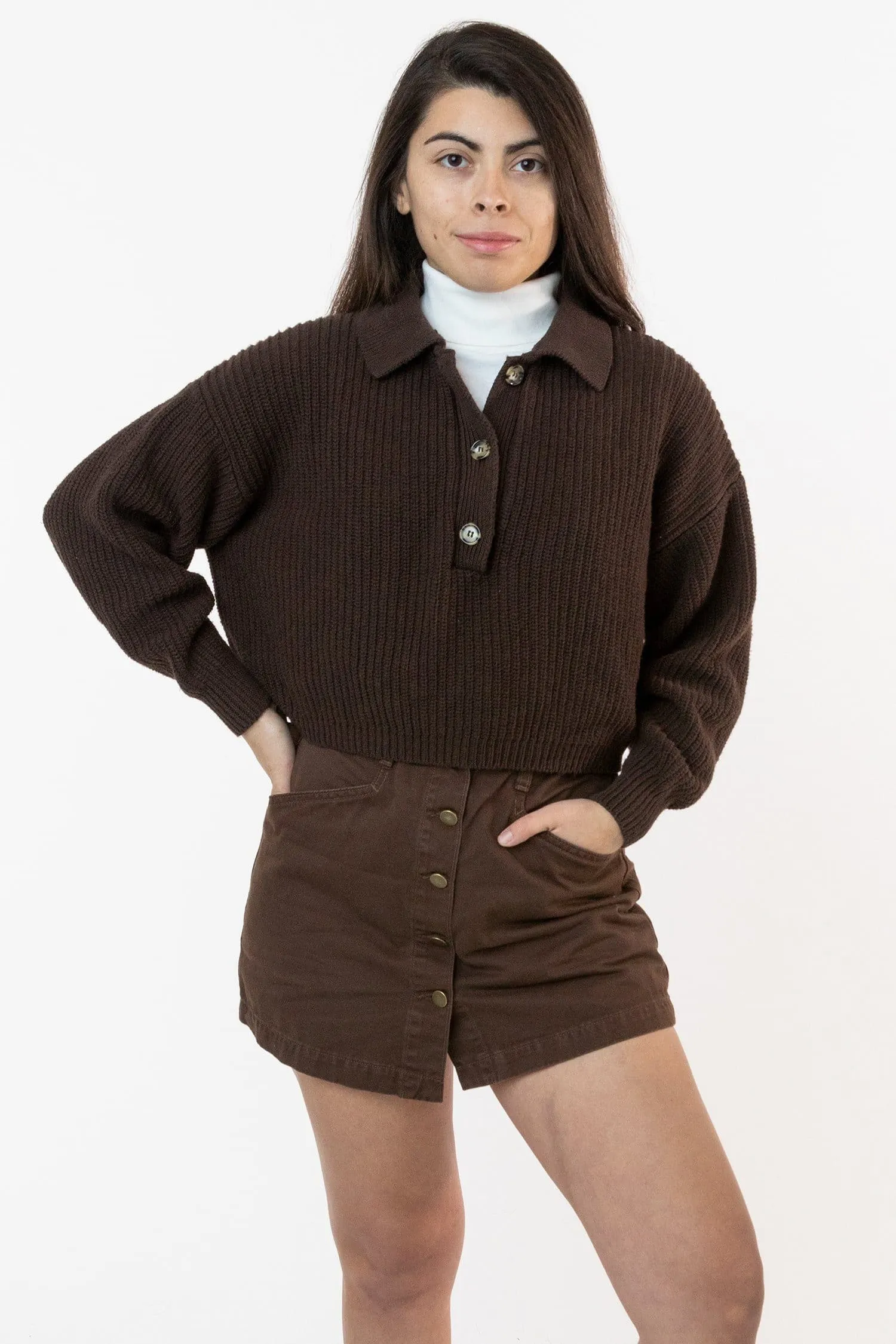 FM30GD - Fisherman Cropped Polo Pullover