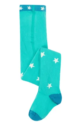 Frugi Norah Tights - Pacific Aqua/Stars