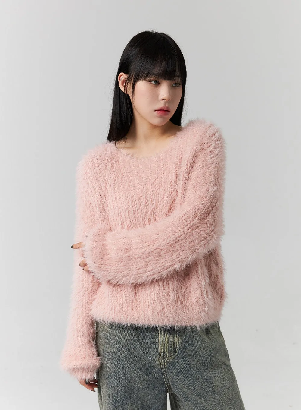 Fuzzy Knit Sweater CS313