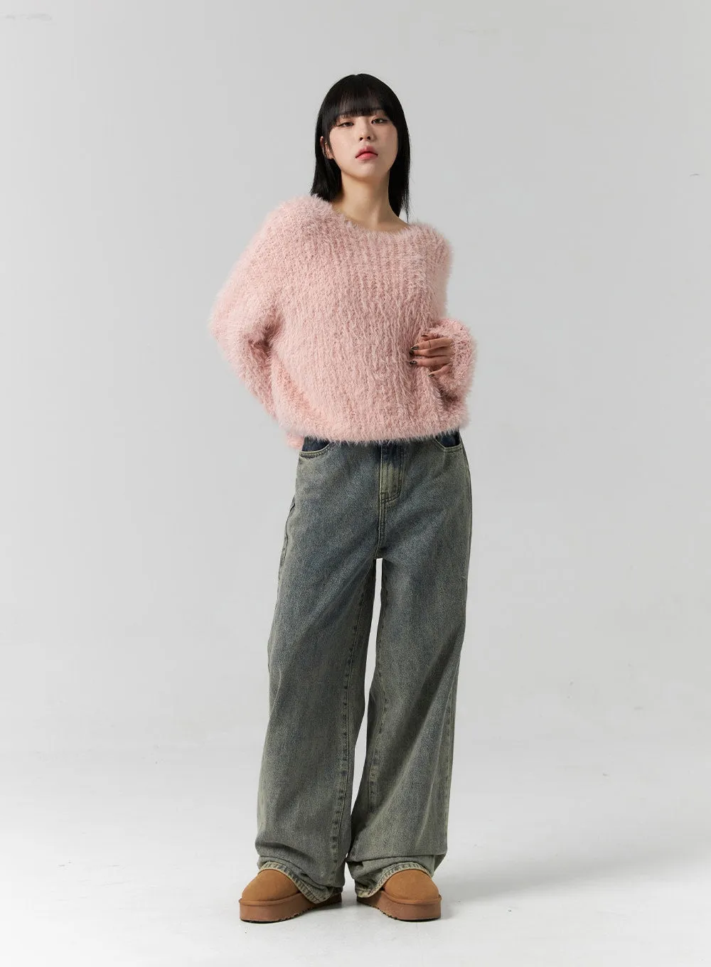 Fuzzy Knit Sweater CS313