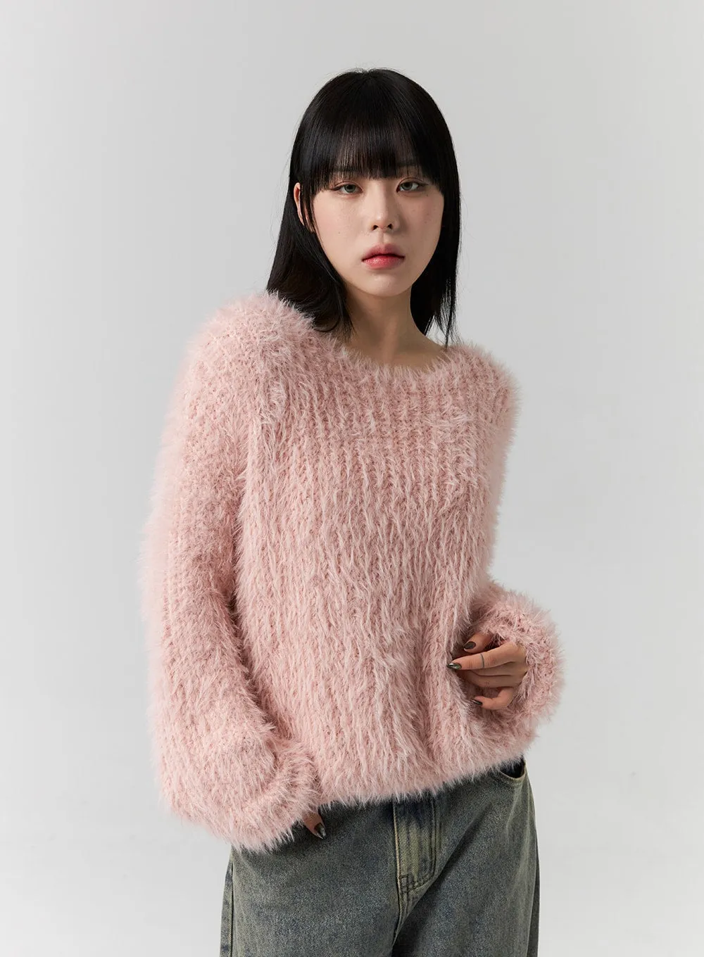 Fuzzy Knit Sweater CS313