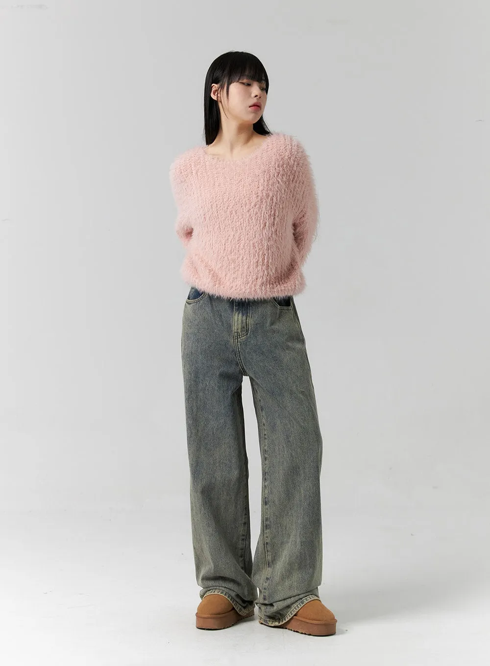 Fuzzy Knit Sweater CS313