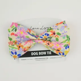 Garden Florals - Cream dog bow tie