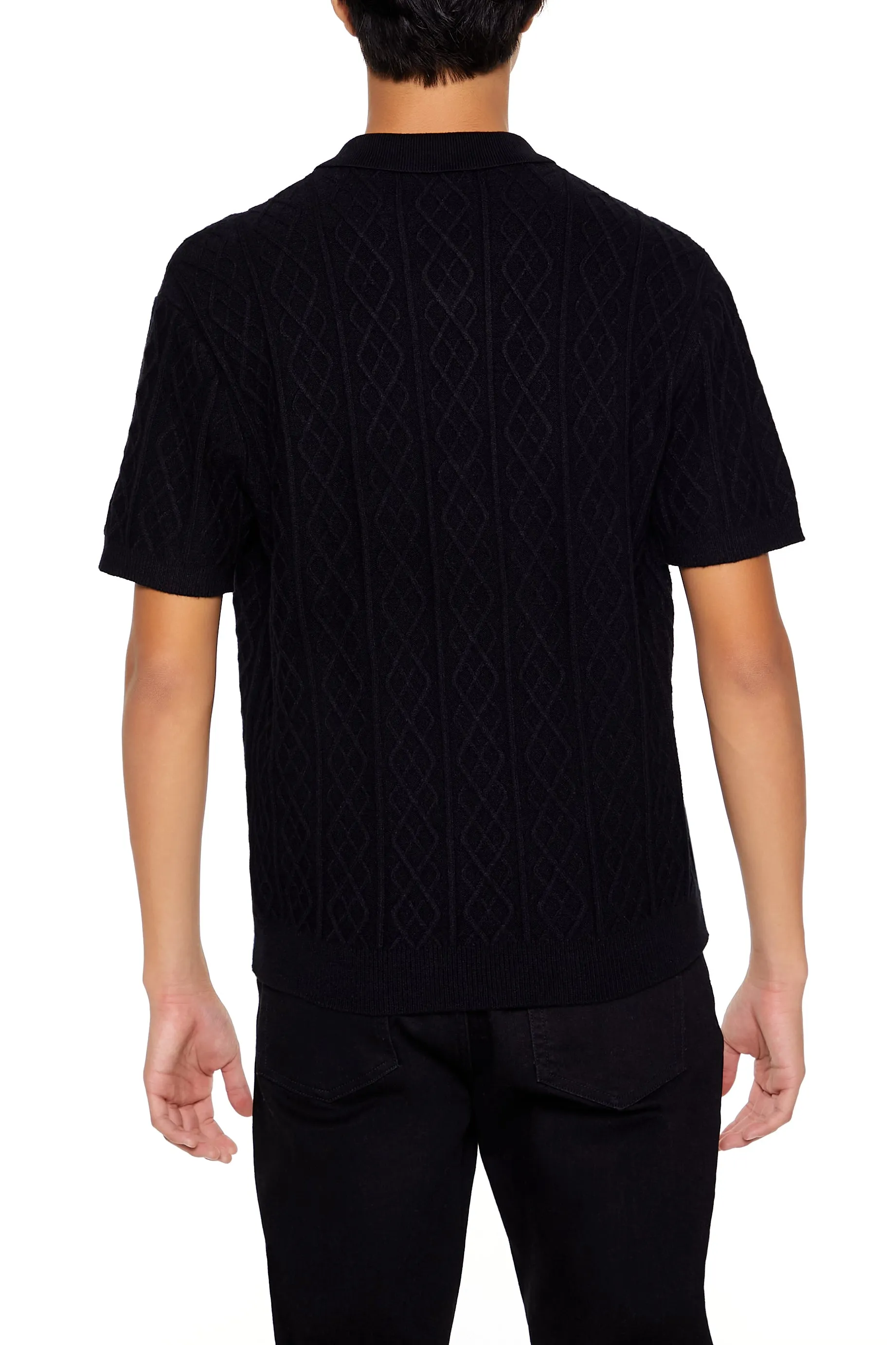 Geo Knit Polo Top