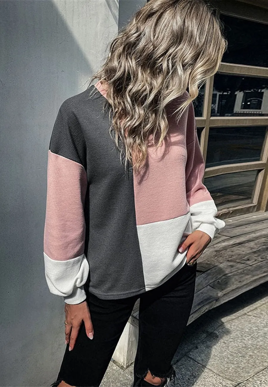 Geometric Color Block Sweater