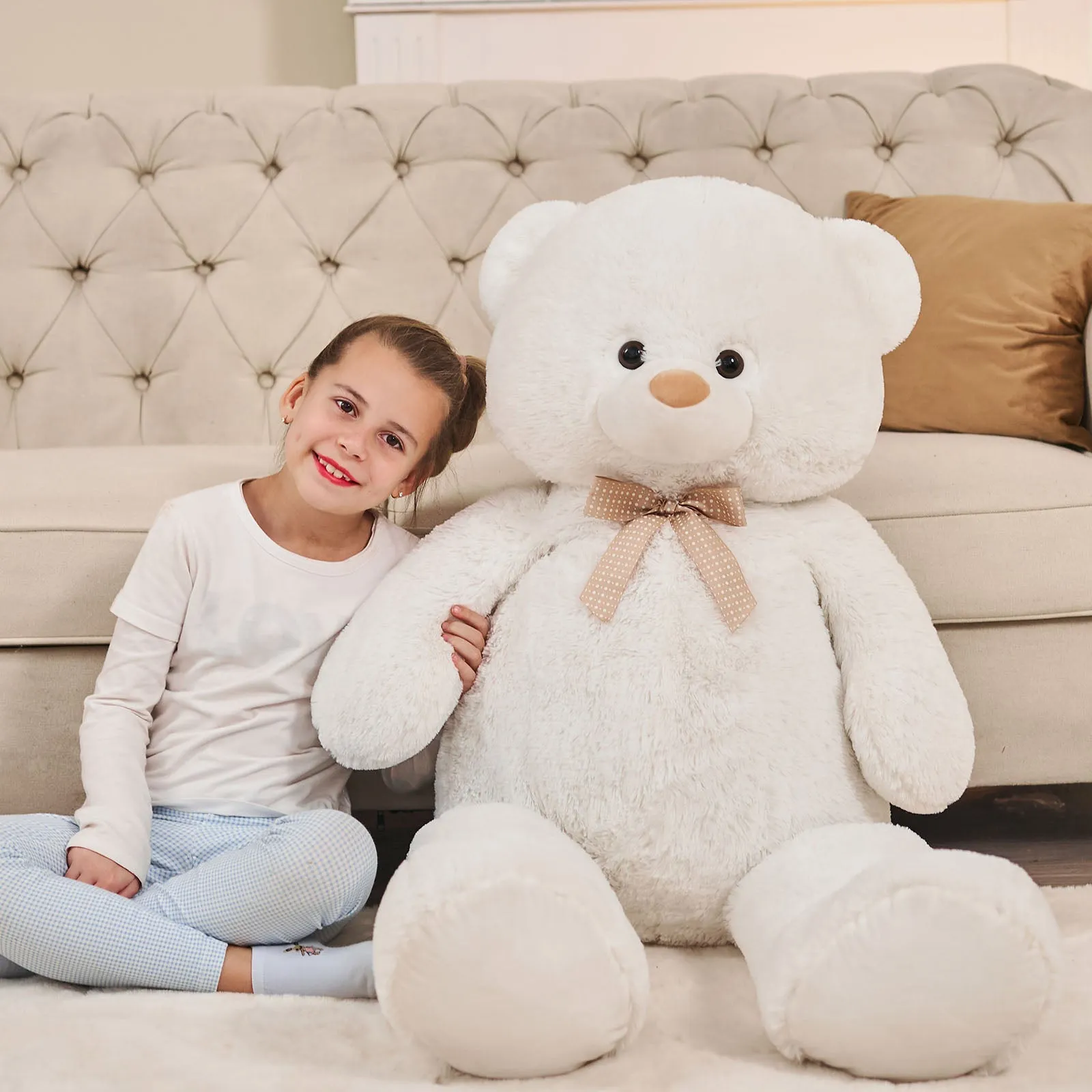 Giant Teddy Bear Stuffed Animals Plush Teddy Bear, Cream, 47 Inches