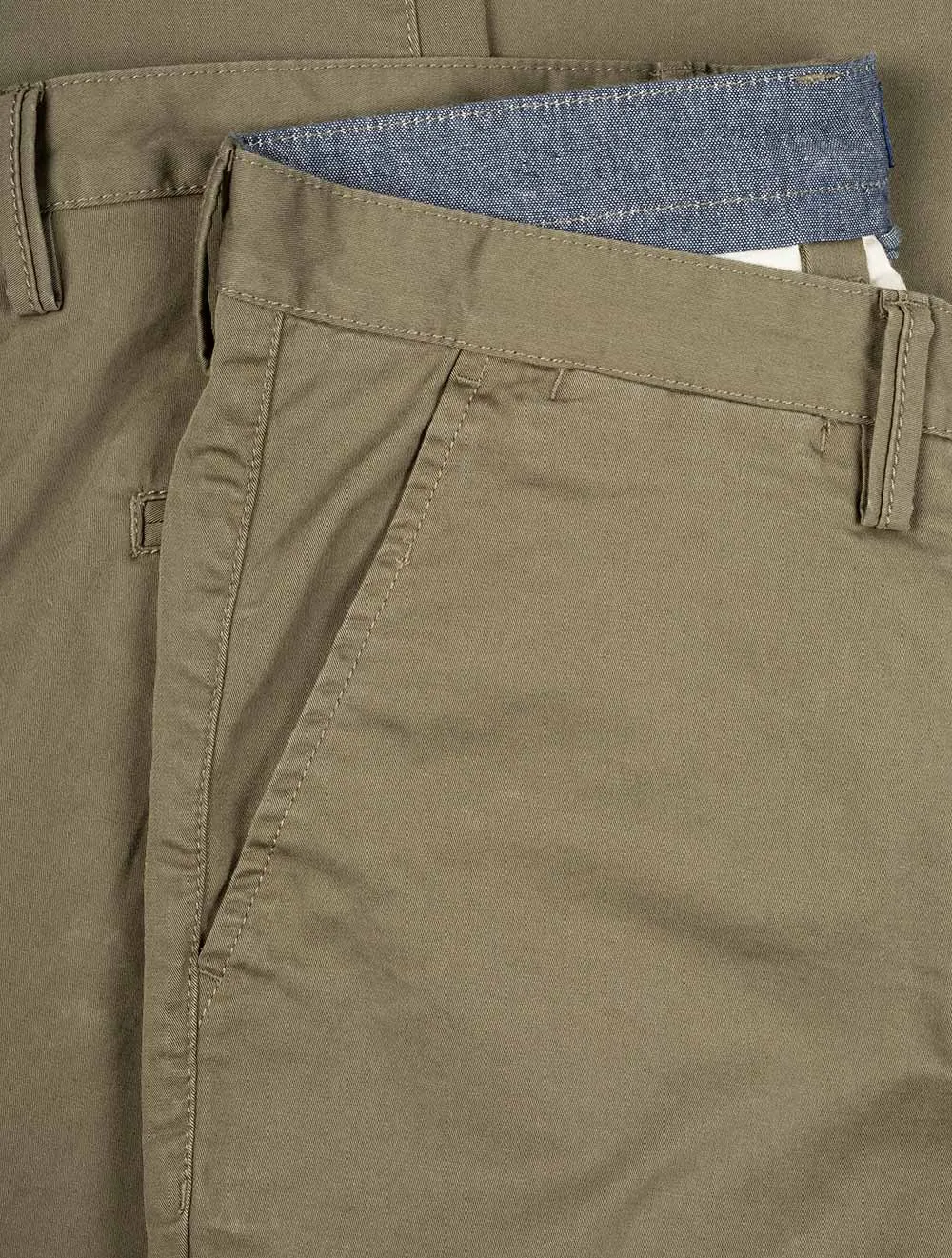 Hallden Slim Fit Twill Chinos Army Green