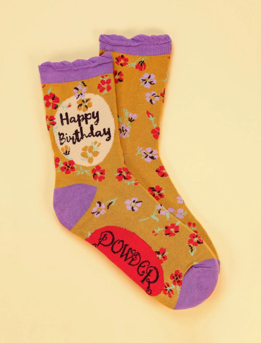 Happy Birthday Floral Ankle Socks