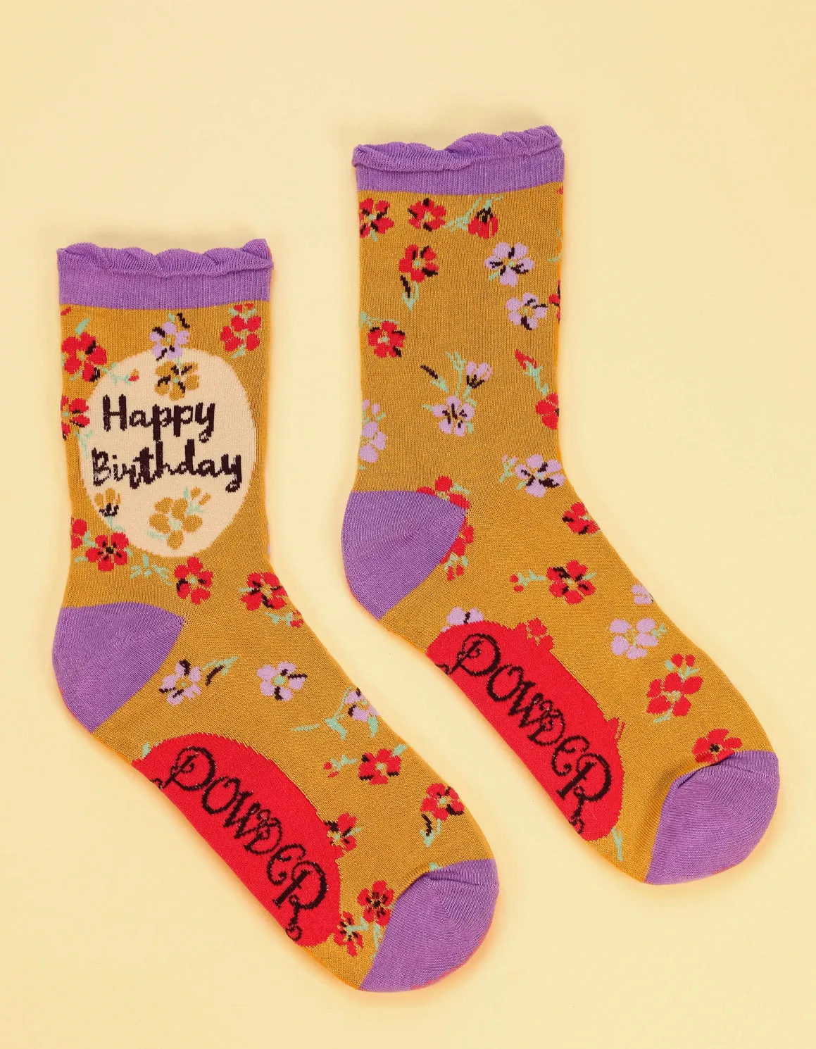 Happy Birthday Floral Ankle Socks